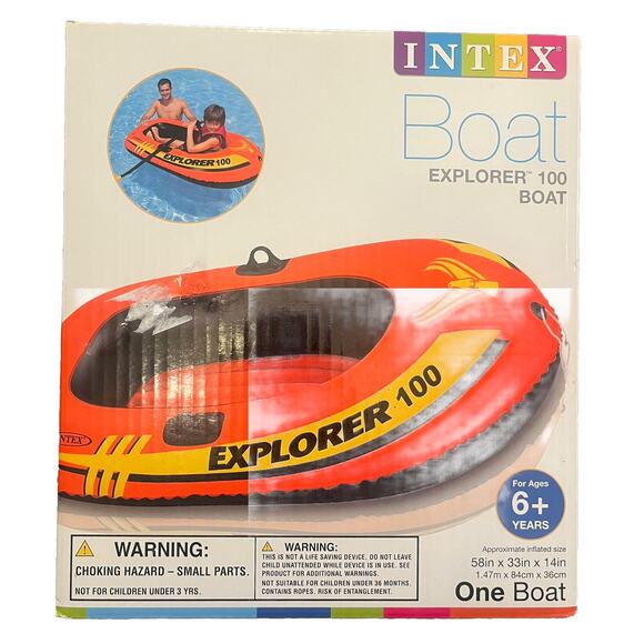 Intex Explorer 100 Raft 1 Person Lake Inflatable Row Boat Float Pool Beach -NEW!